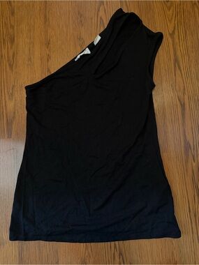 Marcella NYC One-Shoulder cutout Black Tank Top